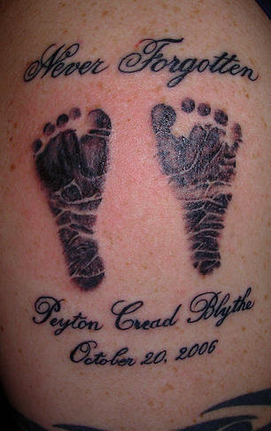 Baby Feet Tattoo with Name
