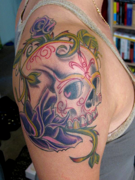 sugar skull tattoo. Mexican Skull Tattoo Pictures.